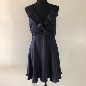 Women’s Trac Flowy Ruffled Navy Blue Halter mini dress size S